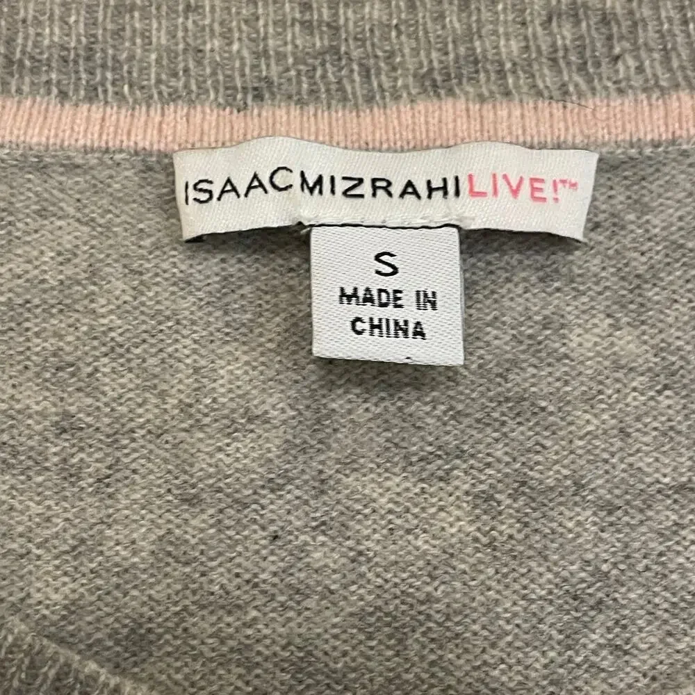 Isaac Mizrahi Flounce Pure Cashmere Mini Dress | Heather Gray Sweater, Small